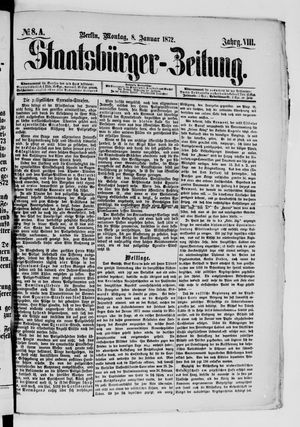Staatsbürger-Zeitung on Jan 8, 1872