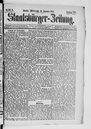 Staatsbürger-Zeitung on Jan 10, 1872