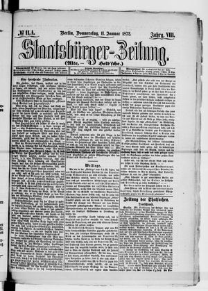 Staatsbürger-Zeitung on Jan 11, 1872