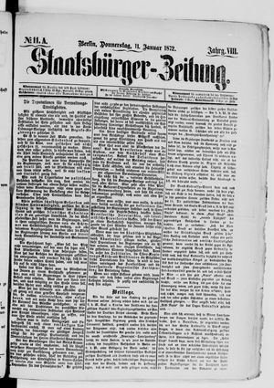 Staatsbürger-Zeitung vom 11.01.1872