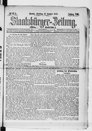 Staatsbürger-Zeitung vom 12.01.1872