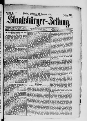 Staatsbürger-Zeitung on Jan 23, 1872