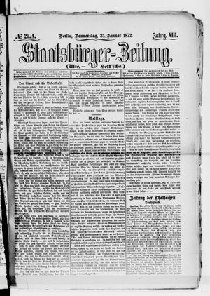 Staatsbürger-Zeitung vom 25.01.1872