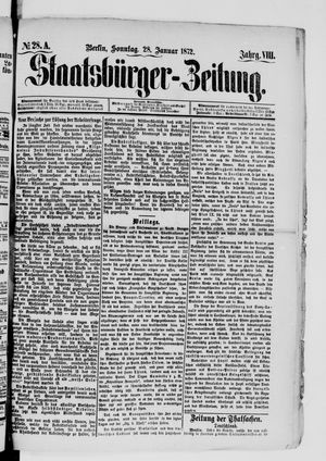 Staatsbürger-Zeitung vom 28.01.1872