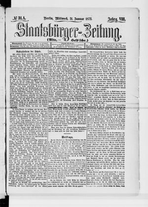 Staatsbürger-Zeitung on Jan 31, 1872
