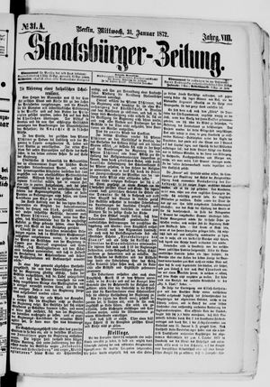 Staatsbürger-Zeitung vom 31.01.1872
