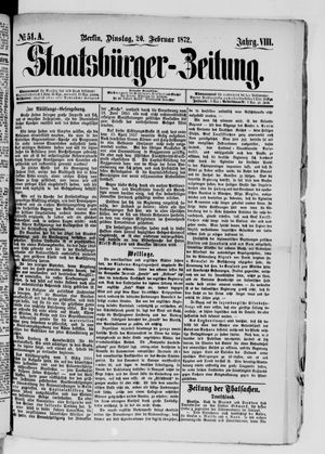 Staatsbürger-Zeitung on Feb 20, 1872