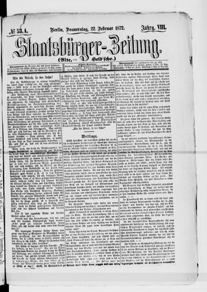 Staatsbürger-Zeitung on Feb 22, 1872