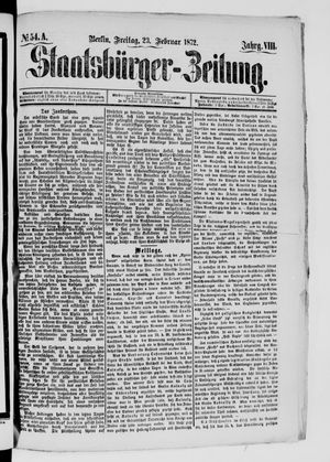 Staatsbürger-Zeitung on Feb 23, 1872