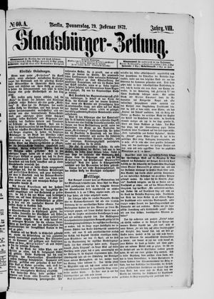 Staatsbürger-Zeitung on Feb 29, 1872