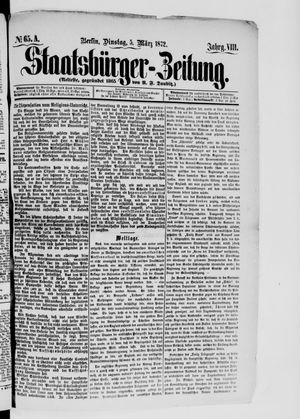 Staatsbürger-Zeitung vom 05.03.1872