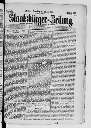 Staatsbürger-Zeitung on Mar 17, 1872