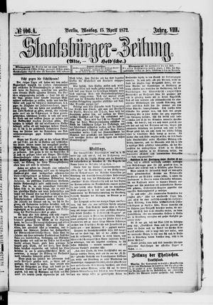 Staatsbürger-Zeitung vom 15.04.1872