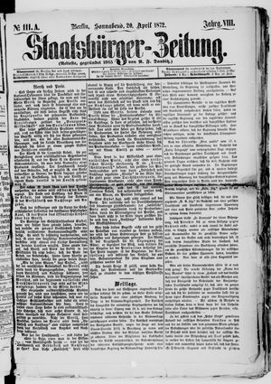 Staatsbürger-Zeitung vom 20.04.1872