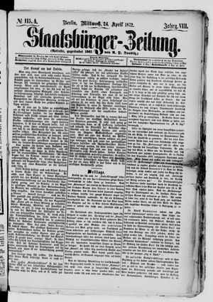 Staatsbürger-Zeitung on Apr 24, 1872