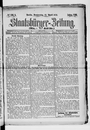 Staatsbürger-Zeitung vom 25.04.1872
