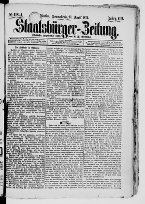 Staatsbürger-Zeitung on Apr 27, 1872