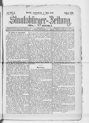 Staatsbürger-Zeitung on May 4, 1872