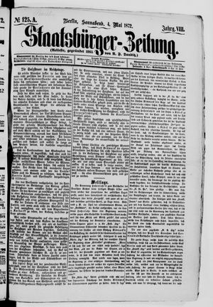 Staatsbürger-Zeitung on May 4, 1872