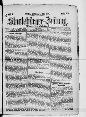 Staatsbürger-Zeitung on May 5, 1872