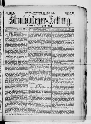 Staatsbürger-Zeitung on May 23, 1872