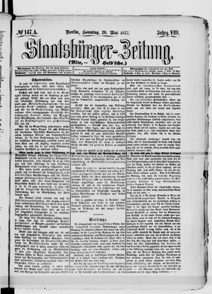 Staatsbürger-Zeitung on May 26, 1872