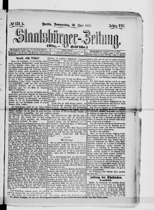 Staatsbürger-Zeitung on May 30, 1872