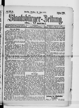 Staatsbürger-Zeitung on May 31, 1872