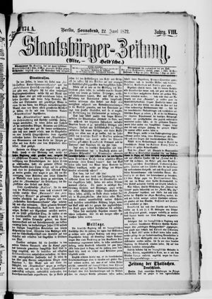 Staatsbürger-Zeitung vom 22.06.1872