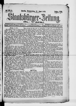 Staatsbürger-Zeitung on Jun 27, 1872