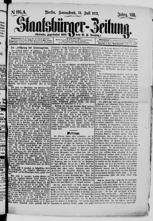 Staatsbürger-Zeitung on Jul 13, 1872