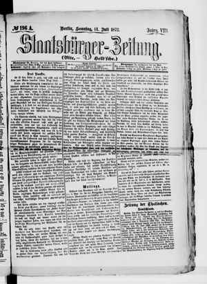 Staatsbürger-Zeitung on Jul 14, 1872
