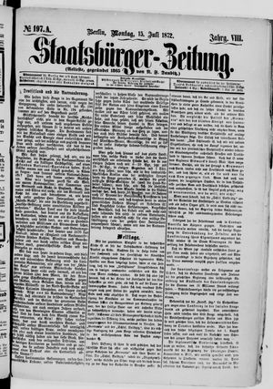 Staatsbürger-Zeitung on Jul 15, 1872