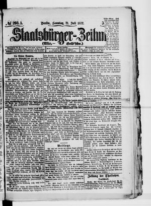 Staatsbürger-Zeitung vom 21.07.1872