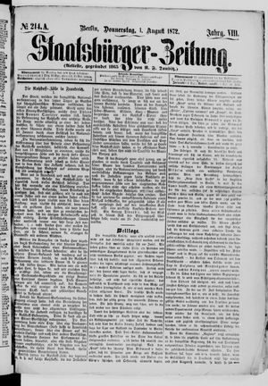 Staatsbürger-Zeitung on Aug 1, 1872
