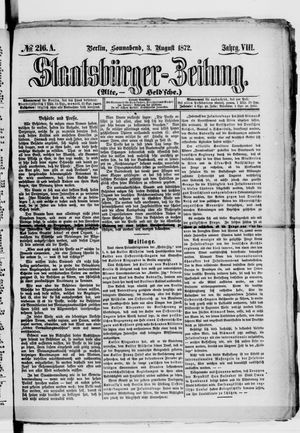 Staatsbürger-Zeitung on Aug 3, 1872