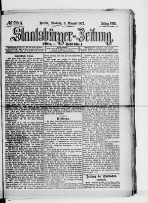 Staatsbürger-Zeitung on Aug 5, 1872