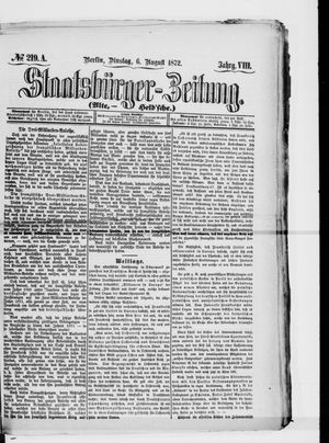 Staatsbürger-Zeitung vom 06.08.1872