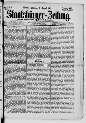 Staatsbürger-Zeitung vom 06.08.1872