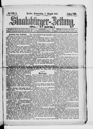 Staatsbürger-Zeitung on Aug 8, 1872