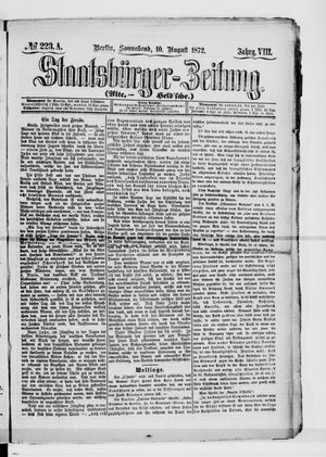 Staatsbürger-Zeitung on Aug 10, 1872