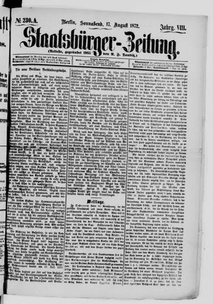 Staatsbürger-Zeitung vom 17.08.1872