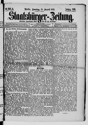 Staatsbürger-Zeitung on Aug 18, 1872