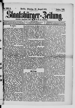 Staatsbürger-Zeitung on Aug 20, 1872