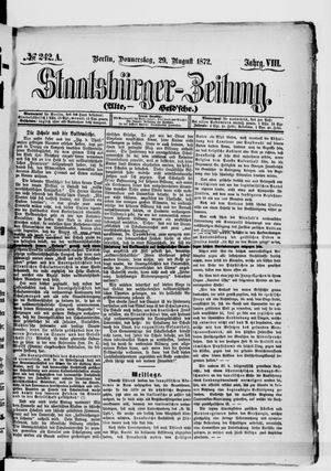 Staatsbürger-Zeitung on Aug 29, 1872