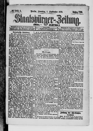 Staatsbürger-Zeitung on Sep 1, 1872