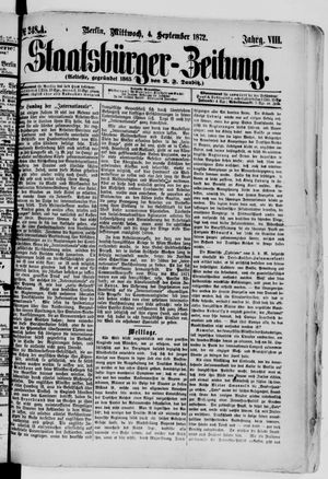 Staatsbürger-Zeitung on Sep 4, 1872