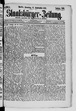 Staatsbürger-Zeitung vom 15.09.1872