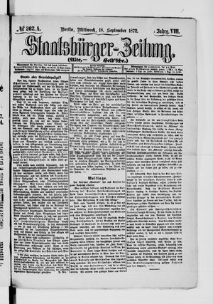 Staatsbürger-Zeitung on Sep 18, 1872