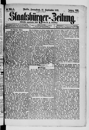 Staatsbürger-Zeitung on Sep 21, 1872